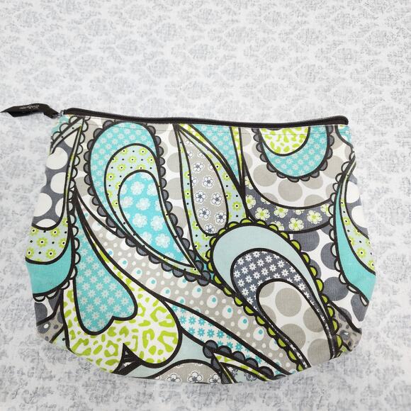 Thirty-One Green Paisley Zipper Pouch - Picture 4 of 5